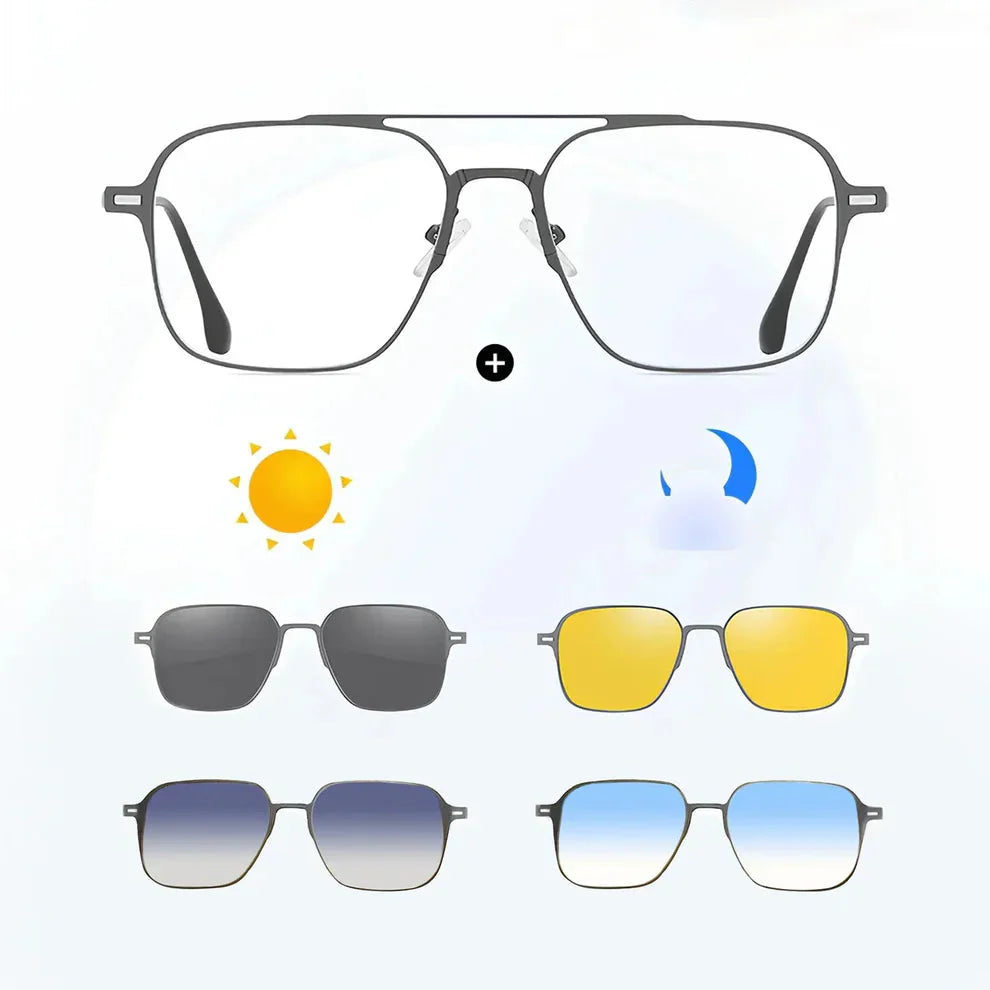 LunaFlux 6 in 1 Multiwear Retro Style Glasses
